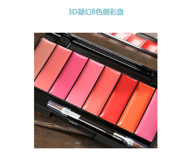 3D凝幻8色唇彩盤加工